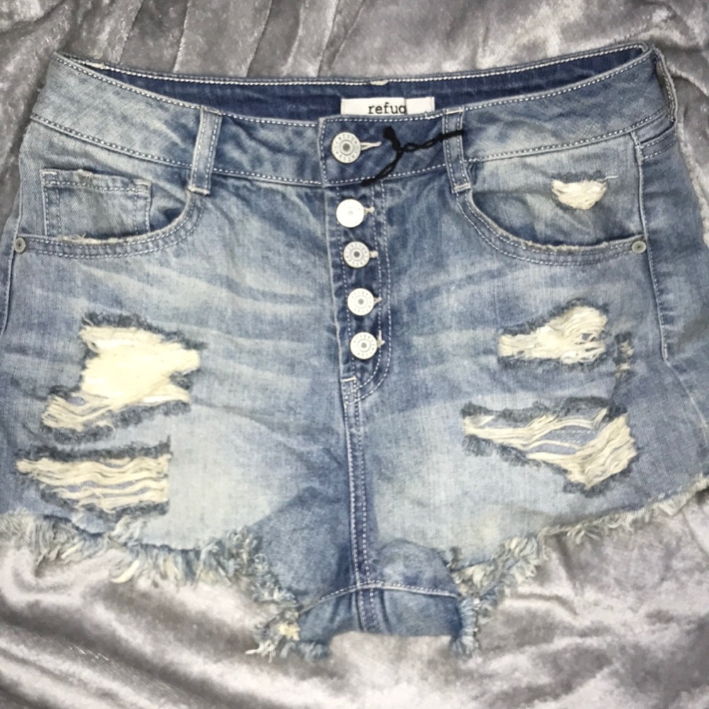 Hi rise cheeky refuge jean shorts